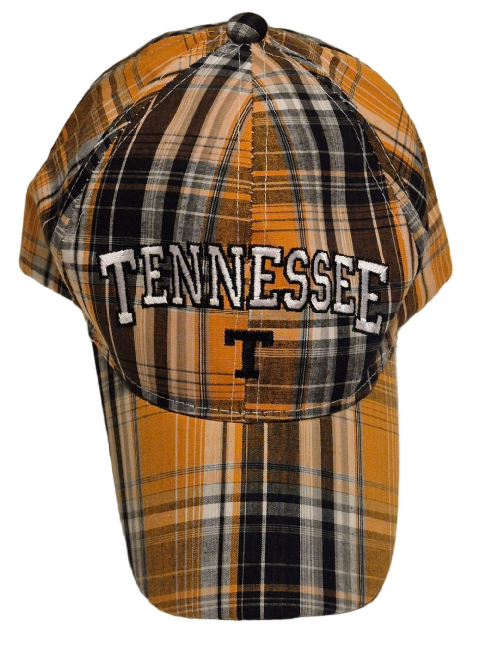 Tennessee Plaid Baseball Cap - Orange/Black/White